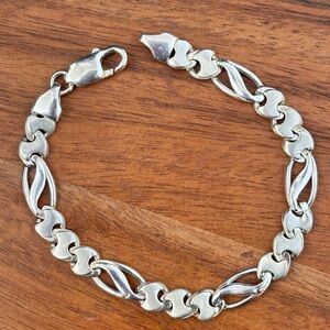 Vintage Sterling Silver Link Bracelet 925 Italian 7”